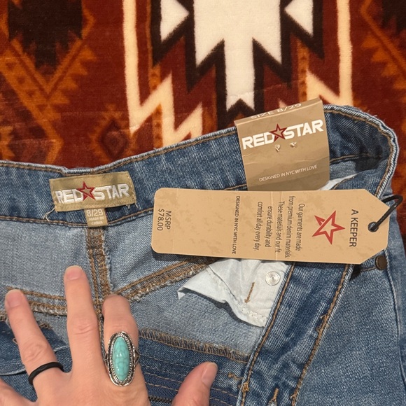 Women's Distressed Blue Jean Shorts - Picture 2 of 3